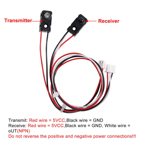 IR Break Beam Sensor With 5mm LEDs Through Beam Photoelectric Switch Fast 2ms NPN Normally Open Output DC 3 to 5V Arduino