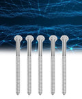 Five Stainless Steel Half Thread Wood Lag Screws Self Tapping For Carpentry Heavy Duty M6 X 100mm Bolts With High Hardness And Durability