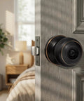 Oil Rubbed Bronze Interior Door Knob Privacy Set For Bedroom And Bathroom Doors, No Key Privacy Lock on wooden door