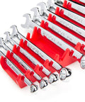 19 Tool Wrench Organizer Rack For 1/4 To 1-1/4 Inch Wrenches, Red Finish, Grab-And-Go Quick Access Slots, Built Tough Steel, Keeps 6-32 mm Wrenches Handy, Made In USA