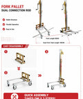 Top Rated Portable Material Lift With Manual Winch Stacker And Forks showing easy disassembly steps for quick setup.