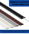 Four different colored cord covers including brown for use in home office to hide cables from power strips and Ethernet with soft PVC.