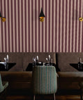 Slick Leather Texture Vinyl Wallcovering With Badass Durability Designed For Busy Hotels And Restaurants Featuring Custom Print Options And Professional Grade Installation in a restaurant setting.