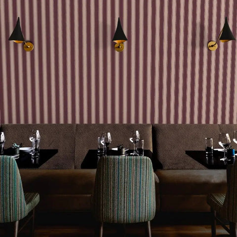 Slick Leather Texture Vinyl Wallcovering With Badass Durability Designed For Busy Hotels And Restaurants Featuring Custom Print Options And Professional Grade Installation in a restaurant setting.