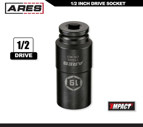 19mm Harmonic Balancer Socket For Honda, 1/2 Inch Drive, deep counter weighted design