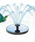 Solar Water Fountain For Bird Bath And Pond, Upgraded 6 Nozzles System, Free Standing Floating Solar Pump with hummingbird