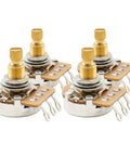 Electric Guitar And Bass Potentiometers Set Of 2 With Full Brass Shaft 6mm Split Shaft 18 Spline Coarse Pots Audio Taper