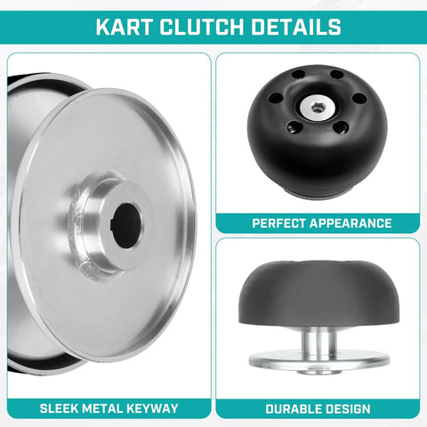 Detail view of Thirty Series Torque Converter Driver Clutch for 3/4 inch shaft, perfect appearance and durable design for go-karts.