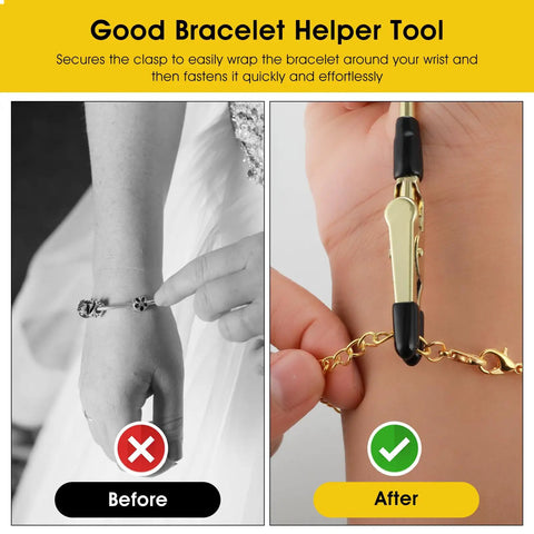 Three Pack Bracelet Clasp Helper Tools Stainless Steel Quick Release Fastening Kit for easy one-handed clasp attachment