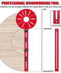 4 In 1 Router Milling Groove Bracket Aluminum Alloy Circle Cutting Jig For Routers, Multifunction Router Guide For Cutting Large Circles From Ten To Fifty Eight Inches, Adjustable Woodworking Tool Rose Red diagram