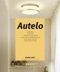 Gold Ceiling Light With Frosted Glass Flush Mount LED Hallway Fixture, Dope Modern Gold Metal Finish, 11 Inch Diameter, E26 Base