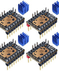 TMC2209 V1.3 UART Stepper Motor Driver 2.8A Peak Dope Silent Stepstick 4-Pack with blue heatsinks for 3D printer upgrades