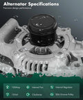 Close-up of Beefed Up 150 Amp Ford Fusion Alternator Replacement For 2013 To 2020 1.5L And 1.6L Engines with SD6 Groove Pulley