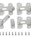 4 Pack 70mm 2.75 Inch Barn Door Latches With 180 Degree Flip Lock For Sliding Doors Privacy Locks For Bathroom Cabinets And Pet Doors Stainless Steel Screws Included No-Fuss Install