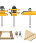 Three Piece Router Bit Set Pro Grade With One Quarter Inch Shank For Round Over Ogee Rail And Stile Cabinet Doors Carbide Tools