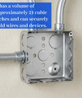 12 Pack 4 Inch Square Electrical Boxes Kit for Plug and Play Wiring Projects, 1-1/2 Inch Deep, Silver Galvanized Steel, 21 Cu In Capacity, Grounding Wire Ready, Includes 36 Screws for Quick No Fuss Organized Junctions, 4-inch square box