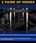 Crankshaft Oil Seal Installer And Remover Tool Kit With Seal Drive Set showing two pairs of hooks for tight space use