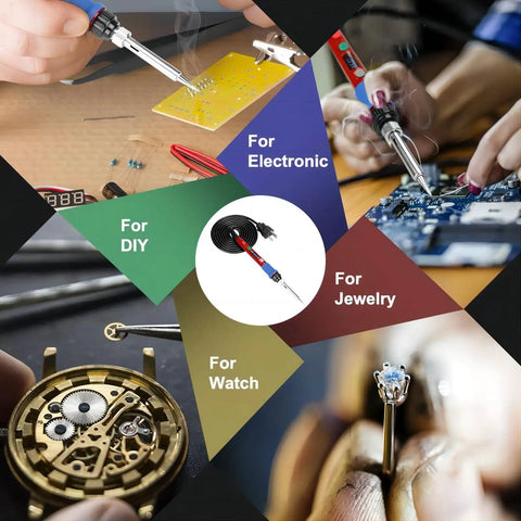 Pro Grade Fast Heating 90W Soldering Iron Kit With LED Digital Display 110V Ceramic Heater showcased for electronics and jewelry use