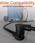 50 Ft Welder Extension Cord 30 Amp 10 Gauge 3 Prong Nema 6-50P To 6-50R Heavy Duty 250V Welding Cable shown in use with machine