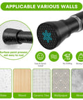 Adjustable Tension Curtain Rods 28 To 48 Inches No Drill Install Black Expandable Spring Rod suitable for various walls.