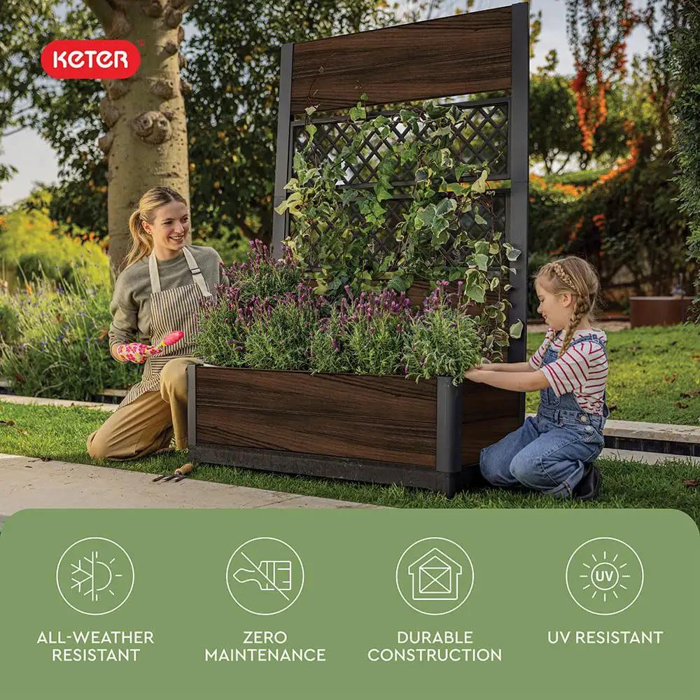 Outdoor Planter Box With Privacy Screen ✓