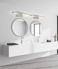 Edge Lit LED Vanity Light For Bathroom, 20 Inch Wall Mounted Modern Fixture, 10W 3000K, ETL Listed above round mirrors