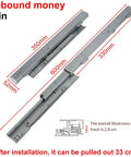Floor Mounted Drawer Runners With Soft Close And Full Extension Undermount Slides In Cold Rolled Steel with measurements shown