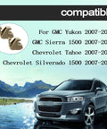 Two Pack Beige Sun Visor Clips For Chevy Silverado 1500 Tahoe And GMC Sierra 1500 Yukon 2007-2013 with car in background