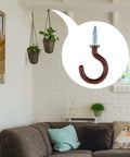 Cup Ceiling Hooks 1 Inch Vinyl Coated Metal Screw In Holder Hooks for home office plants in living room setting.