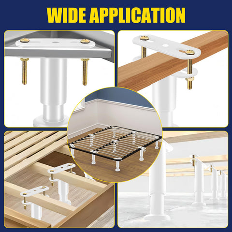 Total Game Changer Adjustable Metal Bed Legs In Crisp White Set Of Six Hella Sturdy Swivel Furniture Supports for various furniture applications.