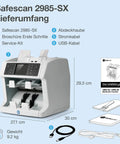 Heavy Hitter Multi Currency Money Counter Machine That Value Counts And Sorts Mixed Banknotes With 7 Point Security Counterfeit Money Detector Ripping Through 1200 Bills Per Minute with accessories.