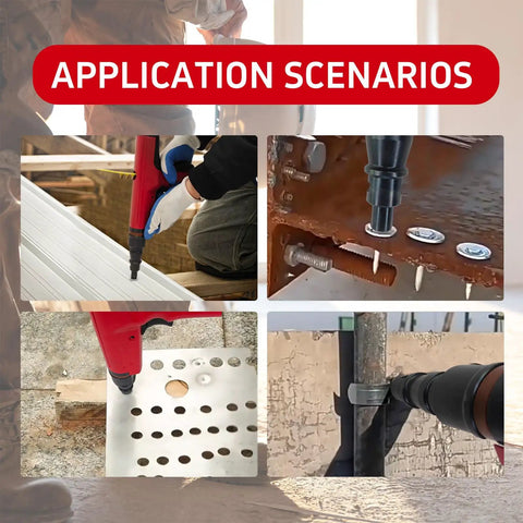 High Octane Powder Actuated Converter Pins With One Inch Washer.300 Head used in various job site applications for concrete drilling.