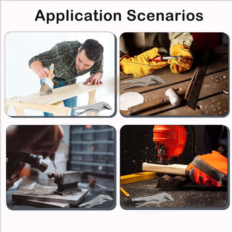 Application scenarios of 10 Inch Locking Sheet Metal Tool With Adjustable Opening Nickel Plated Pliers in various metalwork settings