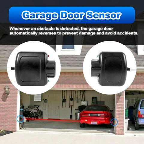 Front view of Garage Door Sensor Beam Kit for Linear Opener LSO50 LDO33 LDO50 Plug And Play No Fuss Durable ABS Construction