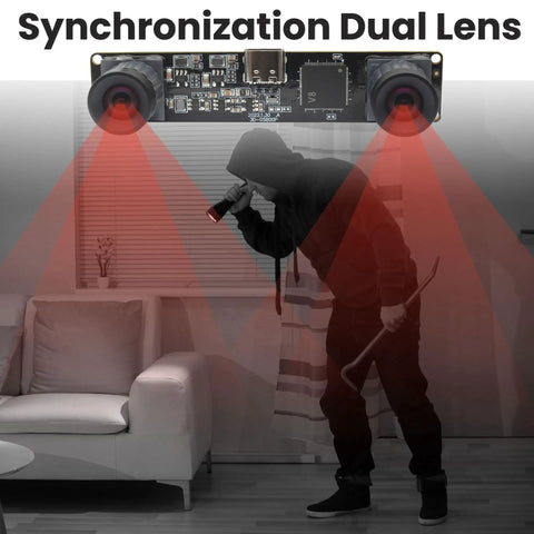 Beast High Speed 210fps USB Camera With Global Shutter And Dual Lens Monochrome Module 800P Sync detecting movement