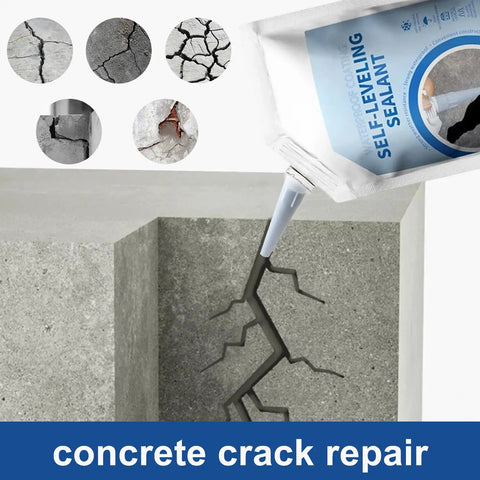 Heavy Duty Concrete Crack Filler And Quick Cure Caulk Sealant crafted for industrial surfaces repairing a concrete crack.