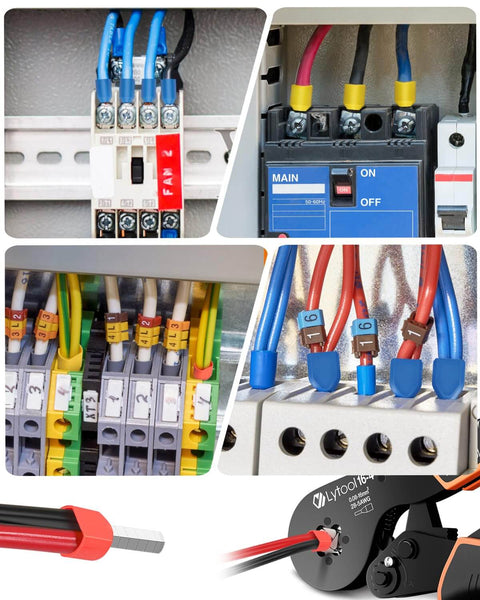 Ferrule Crimping Tool Kit For Wire And Terminal Ferrules, Square Jaw Crimpers With Ratchet, 1200-Piece Ferrule Connectors Set in wiring applications