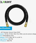 3/8-inch HVAC vacuum hose by GELRIUNY, rubber and brass alloy, 5 ft long with 3/8-inch brass fittings