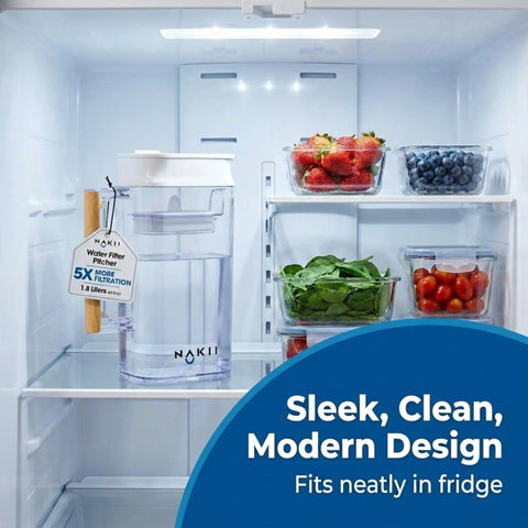 Long Lasting Water Filter Pitcher That Delivers 150 Gallons Ultra Fast Filtration And Purification Kicks Chlorine And Metals in fridge