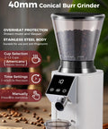 G1 Conical Burr Coffee Grinder With 48 Grind Settings Anti Static Burr Mill Precision Electronic Timer And Led Touchscreen display