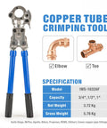 iCrimp IWS-1632AF Copper Press Tool for 1/2 3/4 1inch fittings with elbow and tee copper connections.