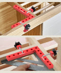 Two Pack 5.5 Inch 90 Degree Positioning Squares Right Angle Clamps For Woodworking Aluminum Alloy Corner Clamp Set in use.
