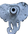 Top view of a Dope 3 Inch Elephant Head Cabinet Knob Handle Pull For Gate Drawer And Cabinet In Black White Finish Decorative Wrought Iron