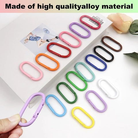 16 Pack Oval Carabiner Clips For Keys Leashes Backpacks Water Bottles And Outdoor Gear Must Have Everyday Carry Lightweight Aluminum Spring Loaded Smooth Edges Rust Resistant Colorful Keychain Hooks Easy Clip