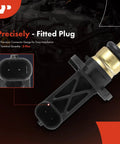 A-Premium temperature sensor with 2-pin plug; black plastic body and brass tip for Jeep Grand Cherokee, Durango.