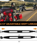 Beefed Up Shifter Linkage For Harley Touring Models 1986 To 2024 With Extended Reach Forward Controls, 12-13in adjustable steel rod