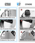 Comparison of Heavy Duty Metal Tally Counter with smooth mechanical clicker versus inferior plastic options, highlighting quality.