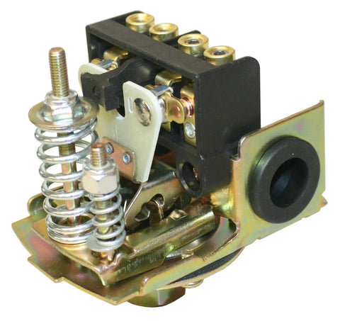 Internal view of Heavy Duty Pressure Switch 40-60 PSI for Plumbing Systems, Easy Install Water Control, showing metal components