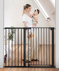 36 Inch Extra Tall Baby Gate For Stairs And Doorways With Walk Through Door Fits 29.5 To 48.8 Inch Openings Auto Close Pressure Mounted
