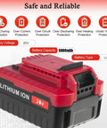 2 Pack 20V Lithium Ion Battery Compatible With Porter Cable 20V Max Power Tools Replacement High Capacity 6 Ah Rechargeable Heavy Duty Knockout Cordless Tool Battery Beefy Build with protection features.